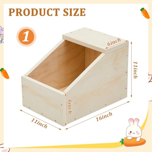 Maxcheck 1 Pack Wooden Rabbit Nesting Box, 16x11x11 Inch Hutch Hideout | Bunny Nesting Box for Breeding, Safe Birthing, Small Animal Habitat for Hutch & Cage - size: 16x11x11 Inch