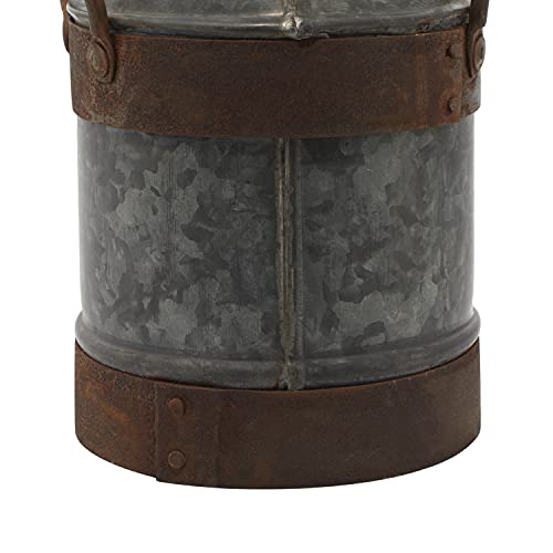 Deco 79 Metal Galvanized Milk Can, 13 by 7-Inch
