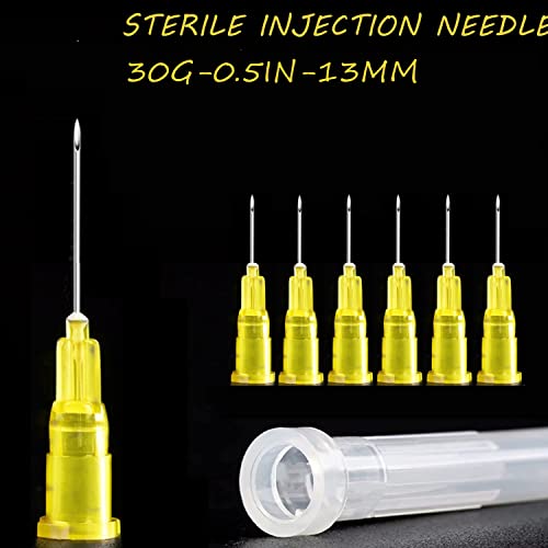 100 Pack 30Ga 1/2 Inch Stainless Steel Dispensing Lab Tools Accessories for Scientific Labs, Measuring and Refilling, Individually Wrapped - size: 30G 1/2 inch