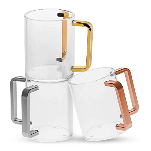 Gold Lucite Hand Washing Cup, Dual Handle Wash Cup, Jewish Ritual Clear Negel Vasser - color: Gold