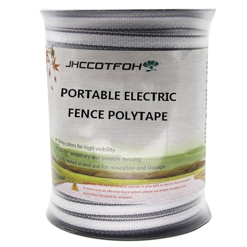 Electric Fence Polytape, 5 Strands of Electrical Conductors Poly Electric Fence Tape, 656 Feet Roll