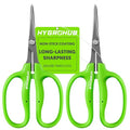 Garden Scissors, 2 PCS, Straight Blade + Curved Blade, 6-in, Easy to Clean | Non-stick Coated Steel Sharp Pruning Shear, Garden Snips for Plants, Herbs, Flowers in Grow Tent and Hydroponics - style: Curved 1pcs + Straight 1pcs