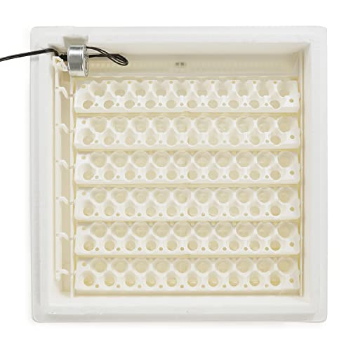 Farm Innovators 4250 Heated Digital Circulated Air Incubator with Automatic Egg Turner and 6 Pack of Small Egg Tray Rail with 20 Egg Capacit
