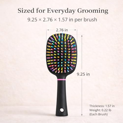 Adkoat® 2PCS Rainbow Air Cushion Grooming Brush for Horses Dogs Cats | Gentle Comb for Mane | Tail | Long Fur – Wave Bristle Massage Tool for Shedding, Knots & Circulation
