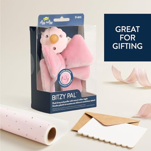 Itzy Ritzy Pacifier & Lovey Set - Natural Rubber Pacifier with Plush Bow | Natural Rubber Pacifier with Detachable Bear Lovey, Soft Cotton Fabric, Large Vent Holes, and Soothing Comfort for Babies - color: Bow