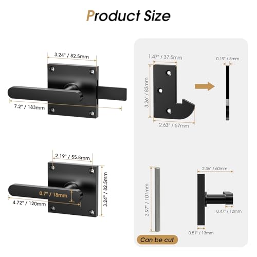 Double Side Gate Latch, Left Inswing Gate Latch for Wooden Fence | Black Fence Gate Latch With Handles, Heavy Duty Gate Latch for Wooden Gates, Vinyl Gate, Backyard, Garden - size: GL01
