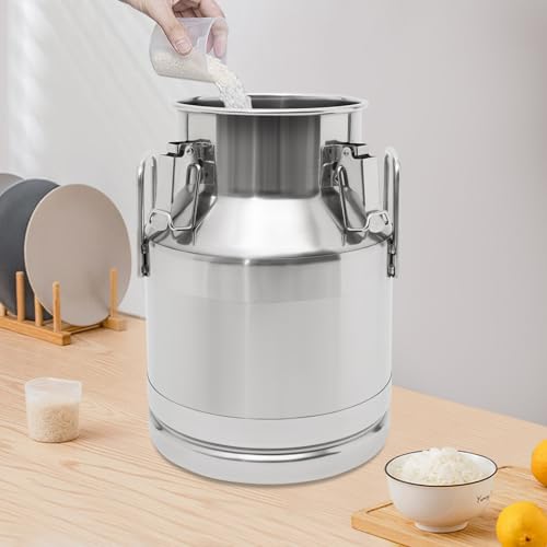 10L/2.64 Gallon Stainless Steel Milk Can 201 Stainless Steel Milk Jug Sealed Bucket Wine Pail Bucket Milk Can Liquid Storage Container w Sealed Lid for Milk Wine Water Liquid - size: 10L|without faucet|201