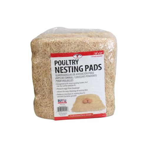 Little Giant® Poultry Nesting Pad - Fiber Pad Fits Most Chicken and Hen Nesting Boxes - Set of 10 Pads - Made in USA