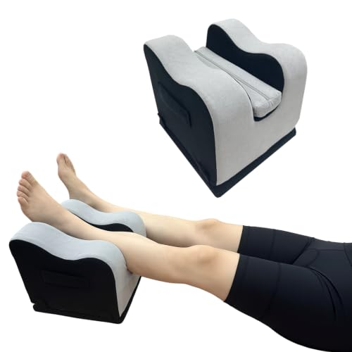 4 Heights Adjustable Knee Replacement Pillow for Recovery | Leg Elevation Pillow for Post Surgery Sleeping - Full Leg Extension Device for ACL MCL TKR Rehab - Comfortable Cover