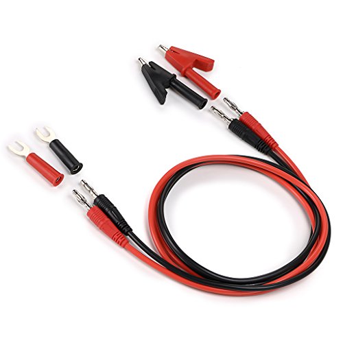 Sumnacon 4 in 1 Banana Plug Alligator Clip Pure Copper Fork Test Lead | 1000V/15A Multimeter Flexible Test Lead Wire Cable With Protective Jack Copper Clamps for Electrical Testing,3.3 Ft - size: 3.3 ft