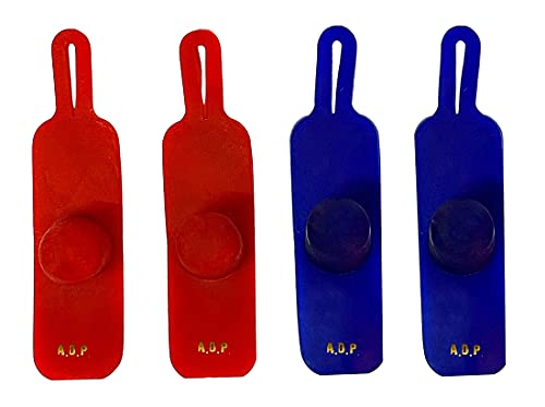 A.D.P. R4 Chicken Supplies Spur & Leg Protect Red Blue 2 Pair, Chicken Mitt Safety Poultry Hen Botas para GALLOS BREEDING, Best Rubber - color: Red & Blue R4