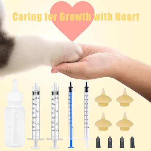 Mini Pet Feeding Bottle and Syringes with Nipples for Small Cat Dog Animals (Model 4) - size: model4
