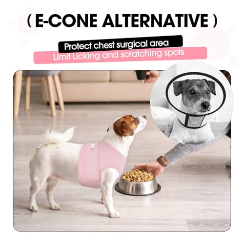 BRKURLEG Dog Chest Recovery Suit After Surgery, Pink XL | Dog Chest & shoulder Wound Cover, Breathable & Soft Anti-Licking Wound Vest, Not for Spay/Neuter Surgeries, Cone Alternative - color: Pink, size: X-Large