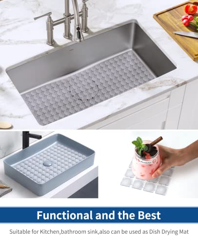 Bligli Sink Mat for Stainless Steel/Ceramic Sinks, 2 Pack 15.7x11.8 inches PVC Sink Protectors for Bottom of Kitchen Sink, Dishes and Glassware drain Mats, Durable and Fast Draining (Transparent) - color: Transparent