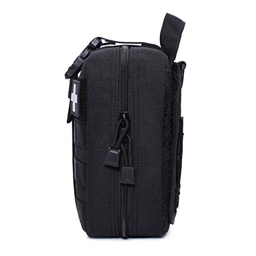 Molle Pouch, Sturdy 600D Nylon Tactical Medical Pouch,Rip-Away EMT First Aid Pouch (Bag Only) - color: black1