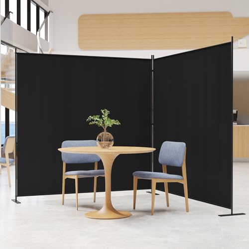 C-Hopetree 2 Panels Room Divider, 6 Ft Tall Indoor Folding Privacy Screen, Portable Partition Separator, Freestanding Separation Temporary Wall for Office, Bedroom, 142" W X 71" H, Black - size: 2-Panel