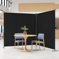 C-Hopetree 2 Panels Room Divider, 6 Ft Tall Indoor Folding Privacy Screen, Portable Partition Separator, Freestanding Separation Temporary Wall for Office, Bedroom, 142" W X 71" H, Black - size: 2-Panel