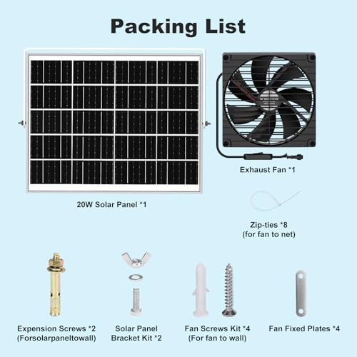 7.5" Solar Fan, Solar Powered Fans for Outside Chicken Coop & Greenhouse, Solar Exhaust or Intake Fans Outdoor Waterproof, for Doghouse Shed Air Circulation Ventilation Cooling, No Battery - size: 7.5" Fan