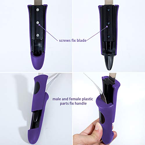BOTH WINNERS Dual-Sided Shedding Blade with Stainless Steel Blade De-Shedding Tool for All Dog Coat Types- Soft Touch Grip (PURPLE) - color: Purple