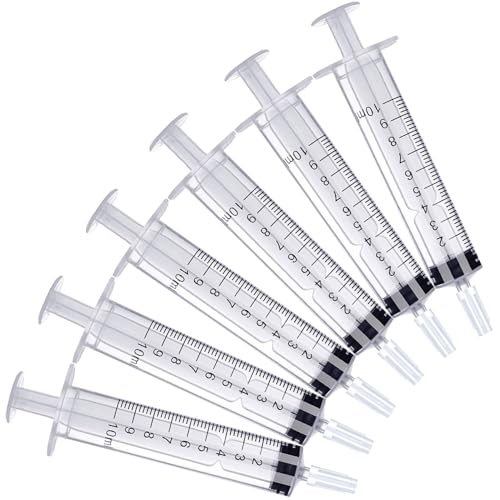 10ml Syringe for Liquid, 10cc Syringes Without Needle, Individually Wrapped, Pack of 12 - size: 10ml