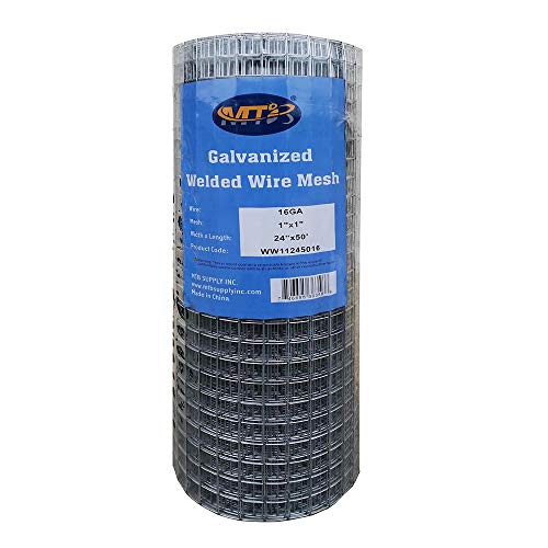 16GA Galvanized 24in x 50ft-1in x 1in Welded Wire Mesh Garden Economy Fence - size: 24"x50'-1"x1" 16GA Galvanized