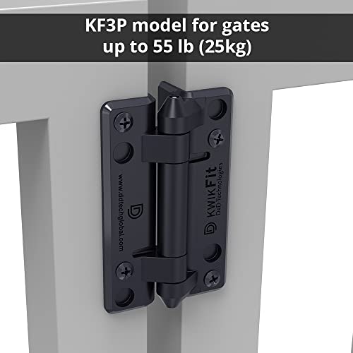 D&D KF3PPS KwikFit Gate Hinge, Non Self-Closing, Square Gates, Black, 2 pcs | General purpose non self-closing gate latch. Weather-resistant. For square gate & fence post. Easy to install.
