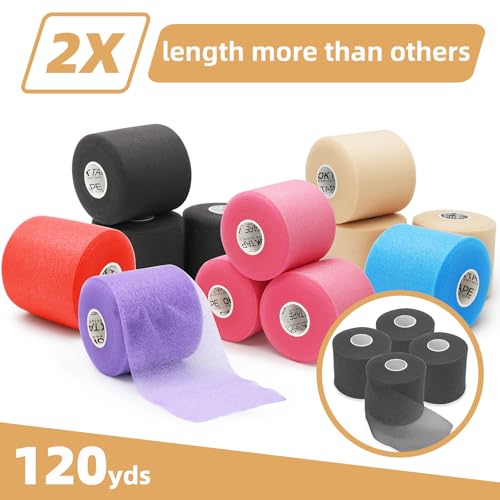 OK TAPE Pre Wrap Tape 4-Rolls 120 Yds Athletic Foam Underwrap for Sports | Soft, Breathable, Skin-friendly and Latex-free, Protect for Ankles Wrists Hands and Knees, 2.75 Inches - Beige - color: Beige, size: 2.75 Inch x 30 Yards