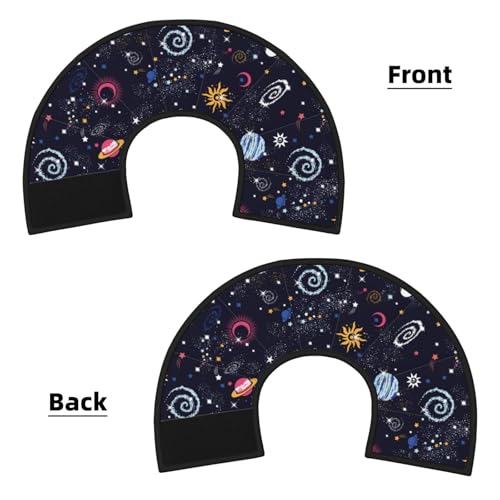 Space Milky Way Galaxy cat Cone Collar Adjustable Elizabethan Circle Kitten Dog Stop Licking Scratch After Surgery Protective Neck Cover - color: Space Milky Way Galaxy, size: Large