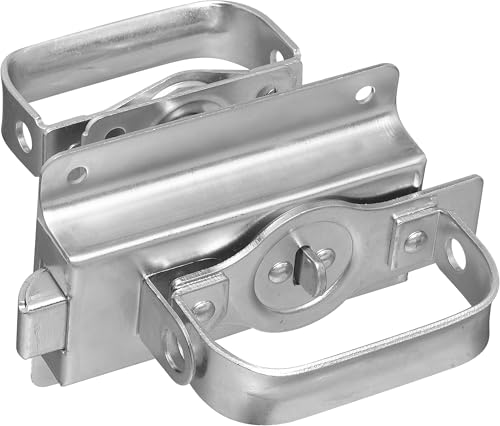 National Hardware Heavy Duty Swinging Door Latch, Steel, Zinc Plated | 3/8 in Automatic Locking Bolt Takes A Padlock; Right or Left Hand Operation on Sheds and Gates - size: 3/8 Inch