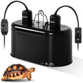 REPTI ZOO Dual Reptile Light Fixture with Dimming, Deep Dome Reptile Heat Lamp Fixture, UVB Light Dual Fixture Lamp Cap for Reptile Terrarium Tank