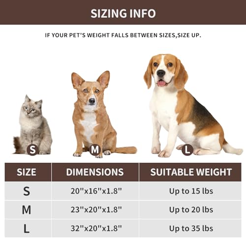 NAMOTEK Outdoor Heated Pet Bed for Cats Dog in Winter with Orthopedic Foam Base Auto Constant Temperature Electric Heating Pad & Waterproof Liner for Dog House Cabin Cot Doorway(19.7"Lx15.7"Wx1.7"Th) - size: 19"x15"