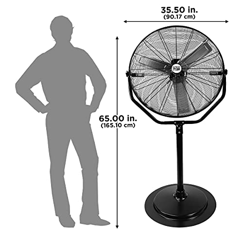 Maxx Air Industrial 30" Pedestal Fan, Powerful Heavy Duty Commercial Fan for Warehouses, Factories, and Large Spaces, Adjustable Height, Durable Construction, High Velocity Air Circulation