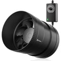 Hon&Guan 6 Inch Inline Booster Duct Fan with Speed Controller - 345 CFM Airflow with 19.2W Ultra-Low Power and Low Noise - size: 6 Inch