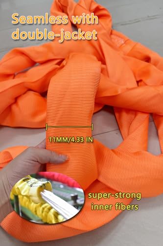 Round Sling 33600lb 16.4FT Rigging Sling Polyester Endless Lift Sling for Hoist Heavy Duty Objects Heavy Duty Poly Lifting Sling【15T-5M】 - size: 33069lb-13ft