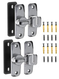 90/180 Degree Flip Barn Door Lock, Sliding Door Latch, Grey-2PCS | Protect Privacy - Security Lock, Small Gate Latches Hardware for Barn, Garden, Bathroom, Cabinet, Window - color: Grey-2PCS
