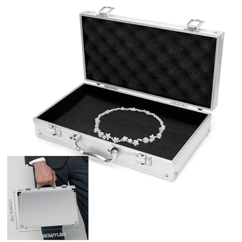 11.8 Inch Aluminum Tool Box Portable, Lockable Handle Portable Medicine Chest Organizer Aluminum Briefcases for Men Women-11.8x3.15x6.7in (30x8x17cm)