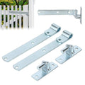4 Pack Wall Mount Gate Hinge Bracket with Strap Hinge Heavy Duty Farm & Chain Link Gate Hinges Farm Gate Hinges Outdoor Hardware for Barns Tool Sheds and Other Swing Doors, Galvanized - style: 4pcs U-shape-12''