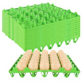 DAJAVE 12 Pack Plastic Egg Tray, Egg Crates 30-Eggs Flats for Home Chicken Farmers, Stackable Eggs Cartons Flats for Packing, Storage, Shipping Fresh (Green) - color: Green