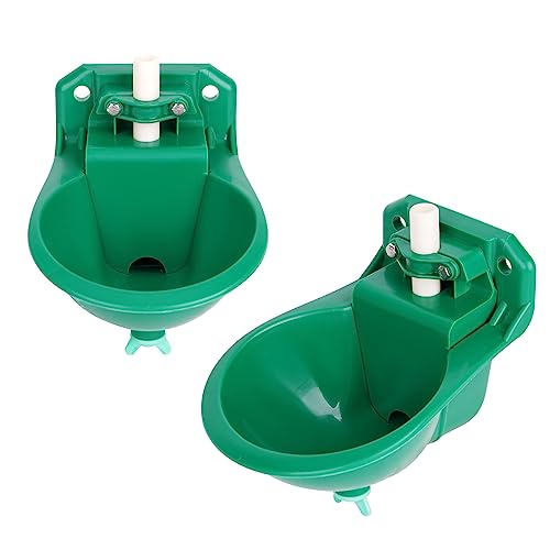 Goat Waterer, Livestock Waterer for Sheep Dog Piglet Calf Horse Farm Water Troughs for Livestock Automatic Water Bowl Plastic Drinking Bowl Water Dispenser 2 Pack