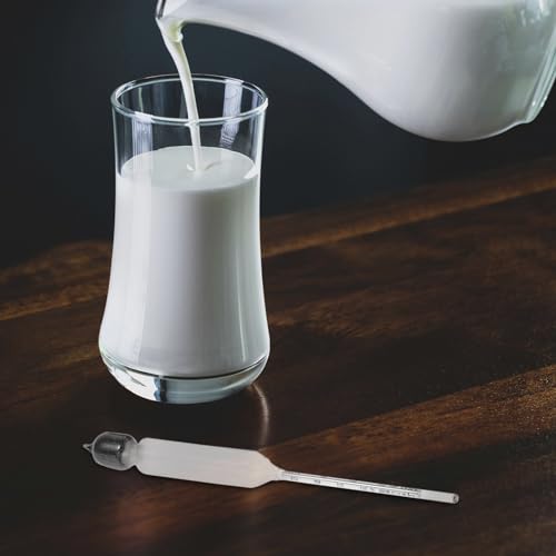 MAGICLULU Lactometer Hydrometer for Milk Density Measurement Portable Manual Dairy Lactate Meter Kitchen Supply Tool 6.69In