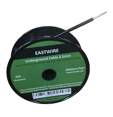 Electric 2.5mm 82ft Fence Double Insulated Wire Underground | Electric Fence Double Insulated Underground Hard Cable, Direct Burial 25meters - size: 25meters/82ft, style: 2.5mm