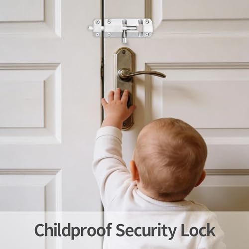 Alise 4 Inch Barrel Bolt Latch Slide Bolt Latch Lock,Brushed | SUS304 Stainless Steel Gate Latch Safety Door Lock for Interior Door Shed Barn Wooden Fence Chicken Dog Cage Window Garage - color: Brushed Nickel