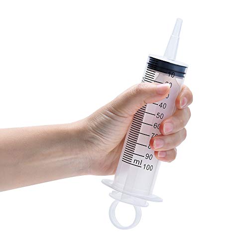 24 Pack 100ml Syringes with Tip Adapters, Large Garden Syringe Individually Packaged for Scientific Labs, Nutrient Measuring, Watering, Refilling - style: P 100ml