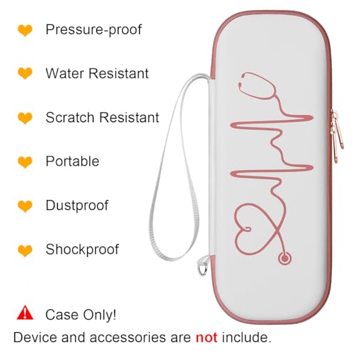 BOVKE Stethoscope Case for 3M Littmann Classic III Monitoring, Lightweight II S.E, Cardiology IV Diagnostic, MDF Acoustica Stethoscopes, Space for Nurse Essentials and Medical Supplies, White Rosegold - color: White Rosegold