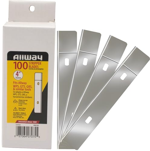 ALLWAY WSB100 Replacement Scraper Blade, 4", 100 Pack | High-Carbon Steel Blades - style: Replacement Scraper Blades (100 Pack)