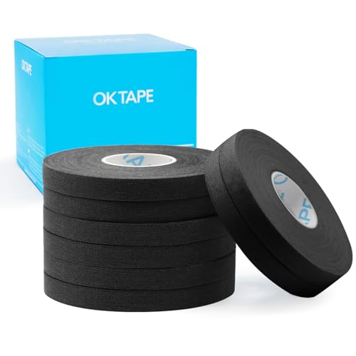 OK TAPE 8 Rolls Athletic Tape, 0.3 Inch Finger Tape, Jiu Jitsu Sports Tape | for BJJ, Boxing, Climbing, Add Grip & Protect Fingers and Toes (0.3" x 45 Ft, Black) - color: 0.3-black, size: 15 yards