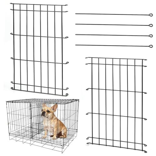 Dog Crate Divider Panel 2-Pack, 16.9" H Adjustable Wire Kennel | Fits 24"-30" Crate(11.8"-22.8"W), Heavy-Duty Metal Splitter, Puppy Potty Training, Grow-With-Me Space Management - size: 16.9"H