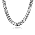 11mm Miami Cuban Link Chain Neckalces for Men Women, 316l Stainless Steel and 925 Sterling Silver Filled, Silver Cuban Mens Necklaces Jewelry Gifts Available In 20/22/24/26/28/30 Inches - style: 12MM-Length 30 Inches