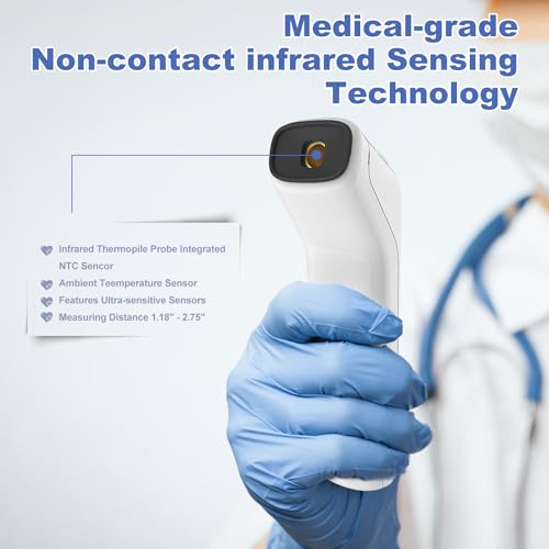 Uright Infrared Non Contact Forehead Thermometer, Made in Taiwan, No Touch Digital Thermometer for Adult, Baby and Children
