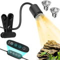GOZILLA Reptile Heat Lamp, Turtle Lamp with 360° Goose Neck Rotatable Timing & Dimming Cycle Timer, 25W+50W UVA/UVB Reptile Light Bulbs for Reptiles and Amphibian Tanks, Terrariums and Cages.(Black) - color: Goose Neck-Black